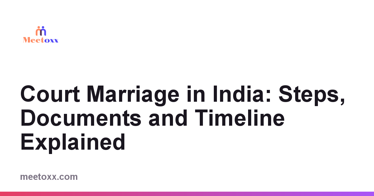 Court Marriage in India: Steps, Documents and Timeline Explained